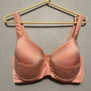Angelina peach padded underwire bra/ lace cup size 42D